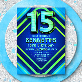 15誕生日ネオン招待状 招待状