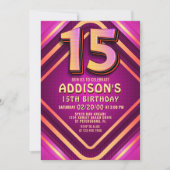 15誕生日ネオン招待状 招待状 (正面)