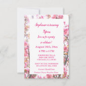 15誕生日ピンクさくらんぼフローラキンセアニェラ 招待状 (正面)