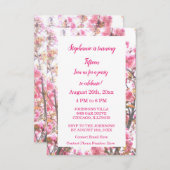 15誕生日ピンクさくらんぼフローラキンセアニェラ 招待状 (正面/裏面)