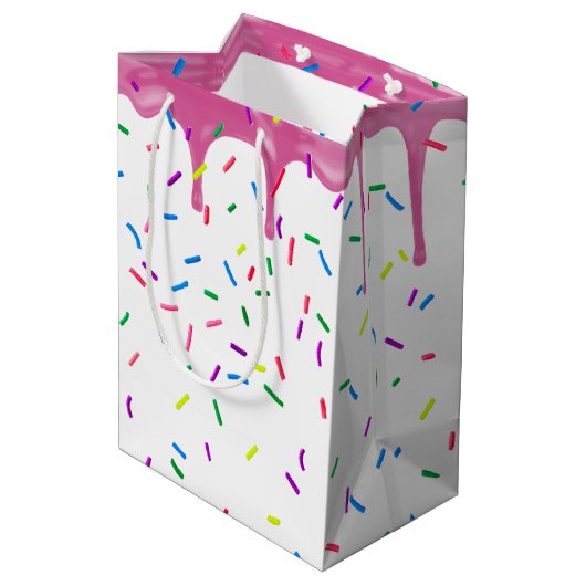 15誕生日ピンク色のアイシングに振りかける ミディアムペーパーバッグ (裏面アングル)