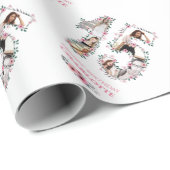 15誕生日フォトガールコラージピンクフラワーホワイト ラッピングペーパー (ロールコーナー)