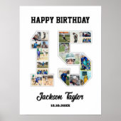 15誕生日周年記念15写真コラージュ ポスター (正面)
