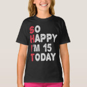 15誕生日嬉しい今日のギフト15 おもしろい Tシャツ (正面)
