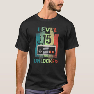 15誕生日少年レベル15ロック解除ビデオゲーマー15 Tシャツ