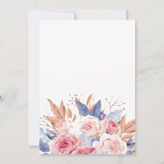 15誕生日水彩植物フローラの花 招待状 (裏面)