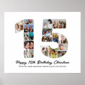 15誕生日番号15フォトコラージュ写真 ポスター (正面)