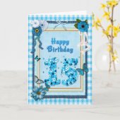 15誕生日目のスクラップブック効果 カード (黄色い花)