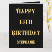 15誕生日15代目の名前メッセージ カード (黄色い花)