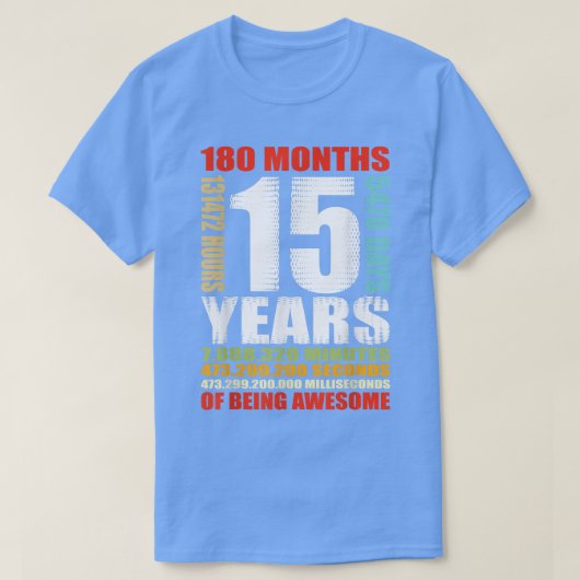 15誕生日15歳ガールズキッズ Tシャツ (デザイン正面)