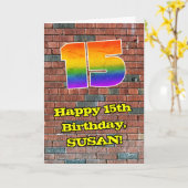 15誕生日:おもしろいグラフィティインスパイア – レボイン15 カード (黄色い花)