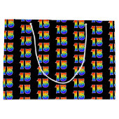 15誕生日:おもしろいレインボーイベント第15パターン ラージペーパーバッグ (裏面)