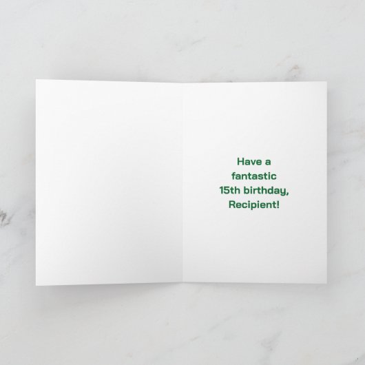 15誕生日:おもしろいレインボー#,名前をカスタムする&写真 カード (内部)