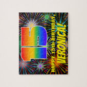 15誕生日:おもしろい、お祝カラフルい花火 ジグソーパズル (縦)