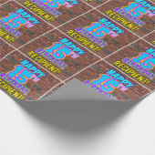 15誕生日:おもしろい、アーバングラフィティインスパイアルック ラッピングペーパー (角)