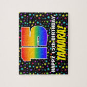 15誕生日:おもしろい、カラフル星野パターン ジグソーパズル (縦)