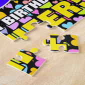 15誕生日—おもしろい、愛するハートシェイプ+「15」 ジグソーパズル (側面)