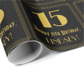 15誕生日~アールデコ見るインスパイア"15",名前 ラッピングペーパー (ロールコーナー)