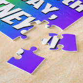 15誕生日: カラフル、おもしろいレインボーパターン# 15 ジグソーパズル (側面)