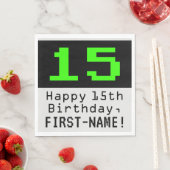 15誕生日 – ネディ/オタク系のスタイル「15」と名前 スタンダードランチョンナプキン (インサイチュ)