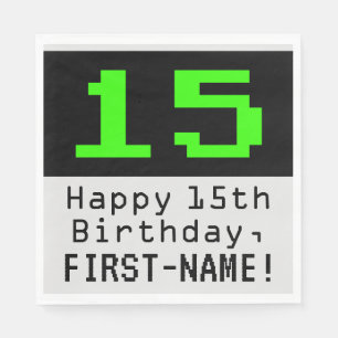 15誕生日 – ネディ/オタク系のスタイル「15」と名前 スタンダードランチョンナプキン