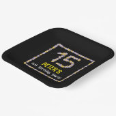 15誕生日:フローラ花数名前をカスタムする ペーパープレート (傾斜あり)