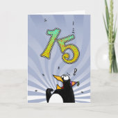 15誕生日 – ペンギンサプライズカード カード (正面)
