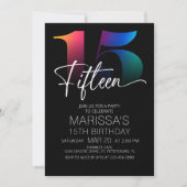 15誕生日 モダン 招待状 (正面)