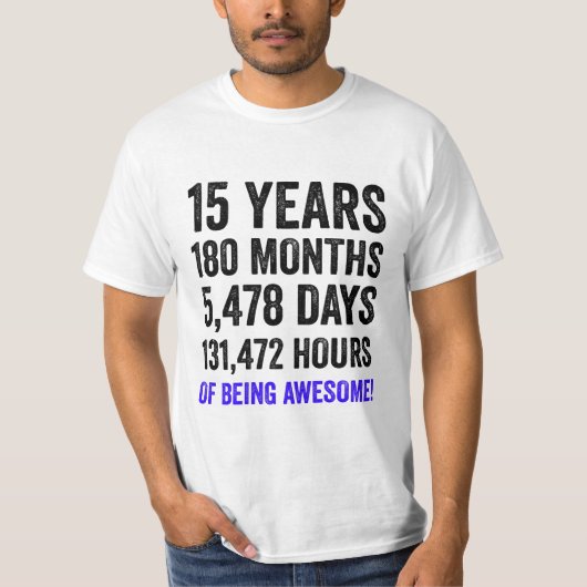15誕生日//男おもしろいの子の誕生日カウントダウン Tシャツ (正面)