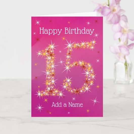 15誕生日 – 第15期星 – ピンク – 年齢15 カード (蘭)