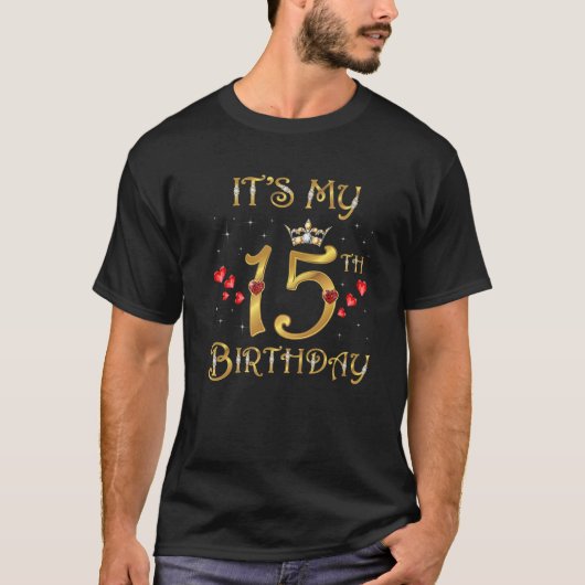 15誕生日、15歳、15誕生日 Tシャツ (正面)