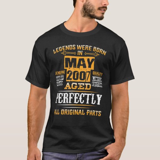 15誕生日For Legends 2007生まれ年5月15年 Tシャツ (正面)