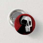 15赤いスカル 缶バッジ (正面&裏面)