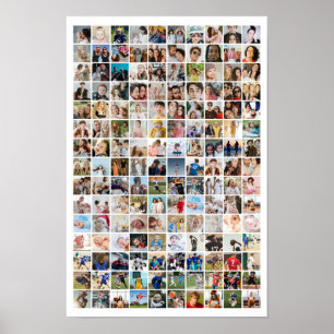 150枚の写真コラージュ - オーダーメイドの写真グリッド ポスター