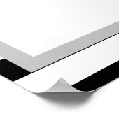 150白/黒ストライプの結婚座席表 ポスター (角)