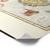 1500年のイタリアの地図 ポスター (角)