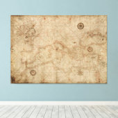 1500年頃のポー地中海のトラン図 キャンバスプリント (インサイチュ (ウッドフロア))