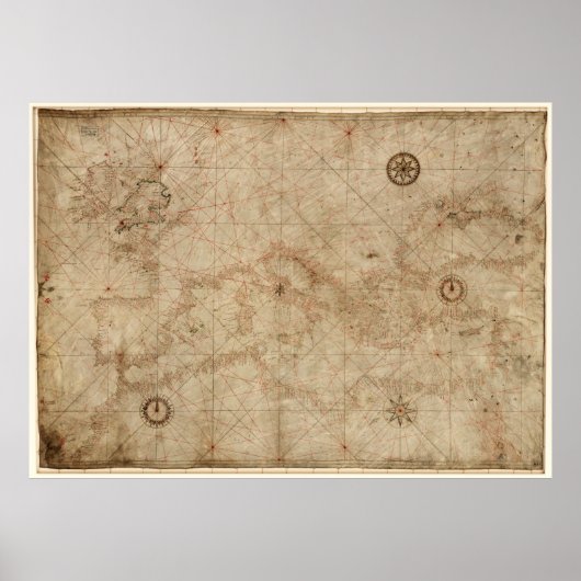 1500年頃のポー地中海のトラン図 ポスター (正面)