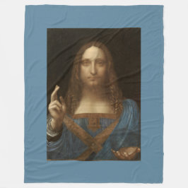 1500年頃レオナルド・ダ・ヴィンチ著Salvator Mundi フリースブランケット