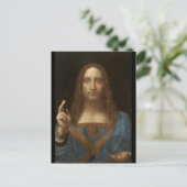 1500年頃レオナルド・ダ・ヴィンチ著Salvator Mundi ポストカード (スタンド正面)