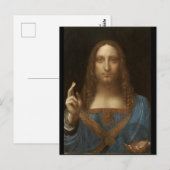 1500年頃レオナルド・ダ・ヴィンチ著Salvator Mundi ポストカード (正面/裏面)