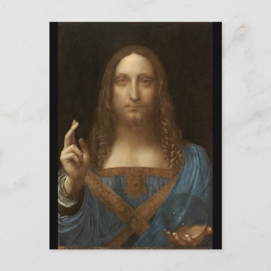1500年頃レオナルド・ダ・ヴィンチ著Salvator Mundi ポストカード (正面)