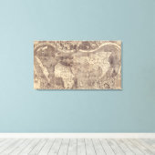 1507マーチンウォルドセエミュラーワールドマップ キャンバスプリント (インサイチュ (ウッドフロア))