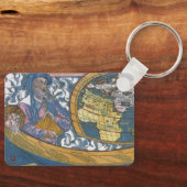 1507年のクラウディウス・プトレミー旧世界地図,  キーホルダー (正面)