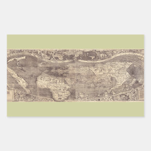 1507年のマーティンWaldseemullerの世界地図 長方形シール