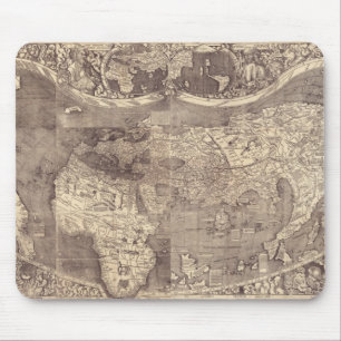 1507年 マルティン・ヴァルトゼーミュラー 世界地図 マウスパッド