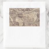 1507年 マルティン・ヴァルトゼーミュラー 世界地図 長方形シール (バッグ)