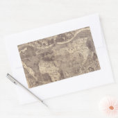 1507年 マルティン・ヴァルトゼーミュラー 世界地図 長方形シール (封筒)