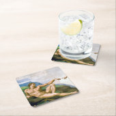 1508年~1512年、ミケランジェロのアダムの創造 スクエアペーパーコースター (インサイチュ)