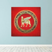 [150]バビロニアの翼ブル・ラマス[3D] キャンバスプリント (インサイチュ (ウッドフロア))